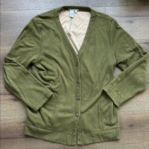 Isabella Bird Olive Green Women's Cardigan Sweater ! Large